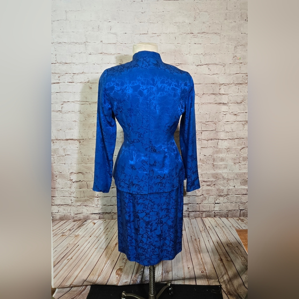 Vtg Anne Crimmins For UMI Collection Womens Skirt Set Sz 8 Blue - Picture 2 of 7